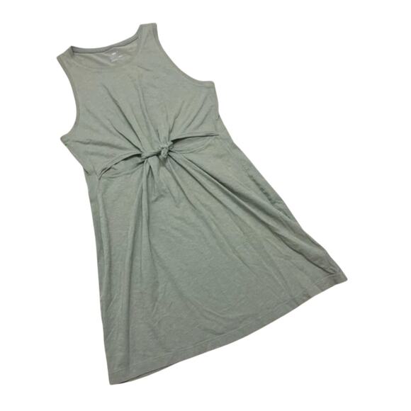 Aerie Tie Cut Out Dress S NWT Sage Green Travel Boho Western Comfy Capsule - Picture 2 of 3
